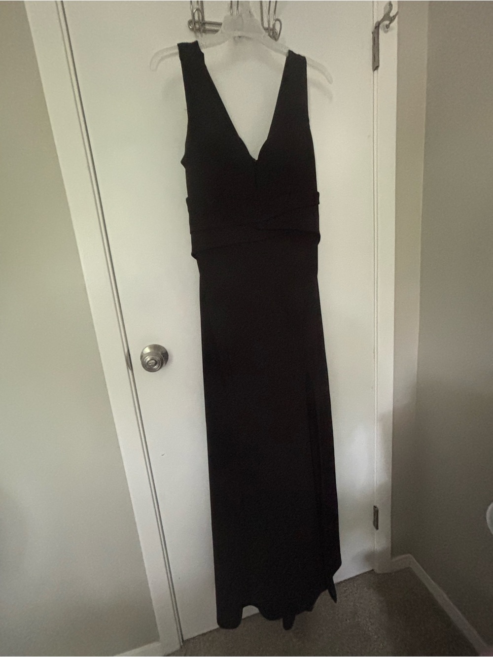 Emerald Sundae Black V-Neck Maxi Dress